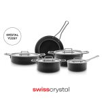 خرید سرویس قابلمه 9 پارچه کاراجا Swiss crystal مشکی اصل ترکیه