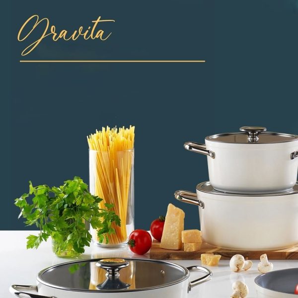 سرویس قابلمه 7 پارچه کرم شفر مدل Gravita اصل ترکیه