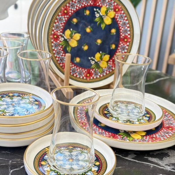 خرید سرویس چای خوری 18 پارچه Lemoon اصل ترکیه